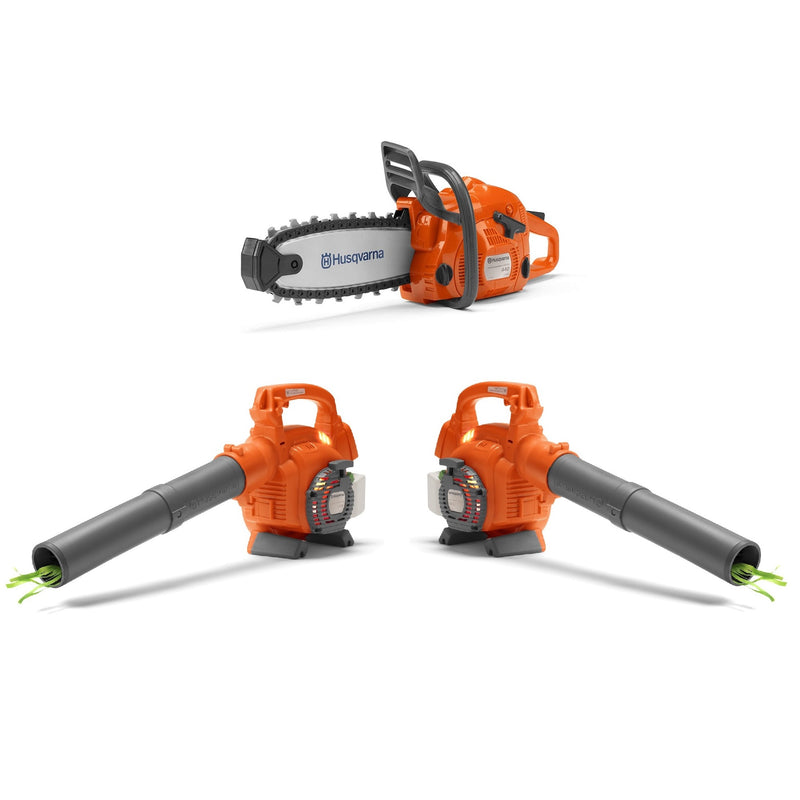 Husqvarna Battery Operated Chainsaw & Battery Operated Leaf Blower (2 Pack) Toys - VMInnovations