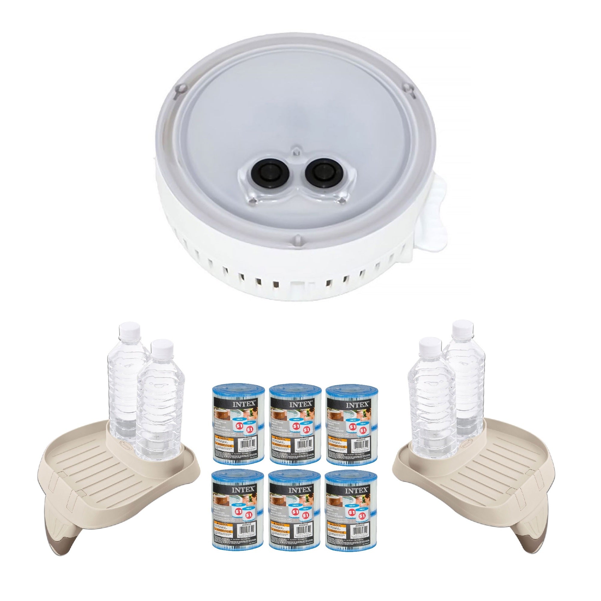 Intex Multi-Colored Spa Light & Cup Holder 2-Pack & Type S1 Pool Filters 6 Pack - VMInnovations