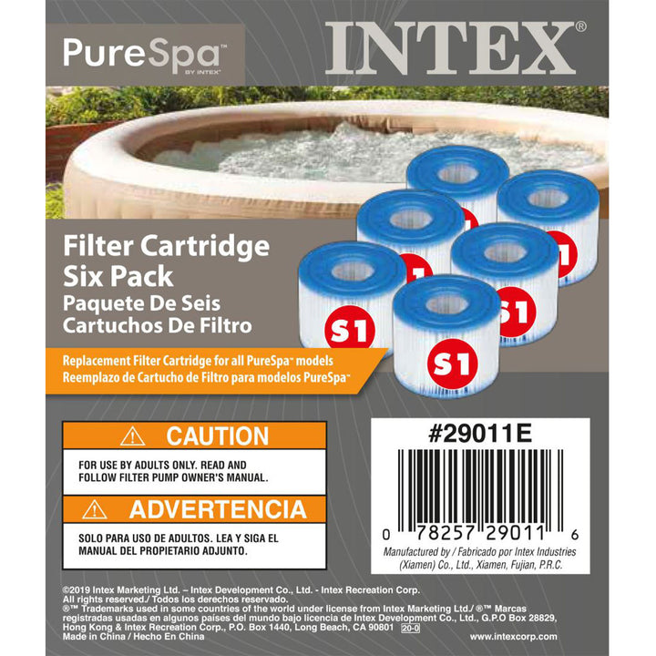 Intex PureSpa Plus Greystone Hot Tub, 94x28", with S1 Filter Cartridge 6-Pack