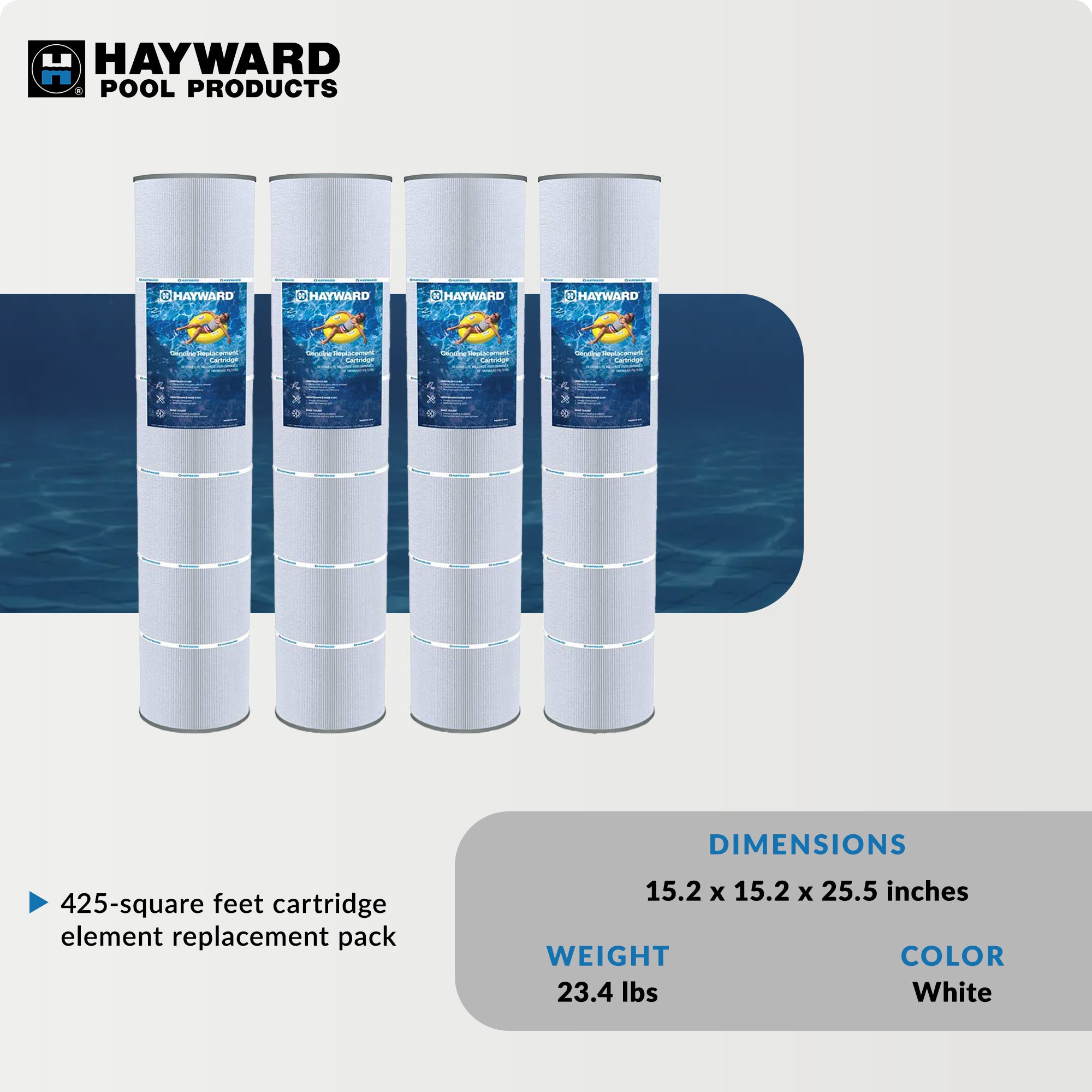 Replacement Cartridge Element for Hayward SwimClear Filters (4 Pack) (Open Box) - VMInnovations