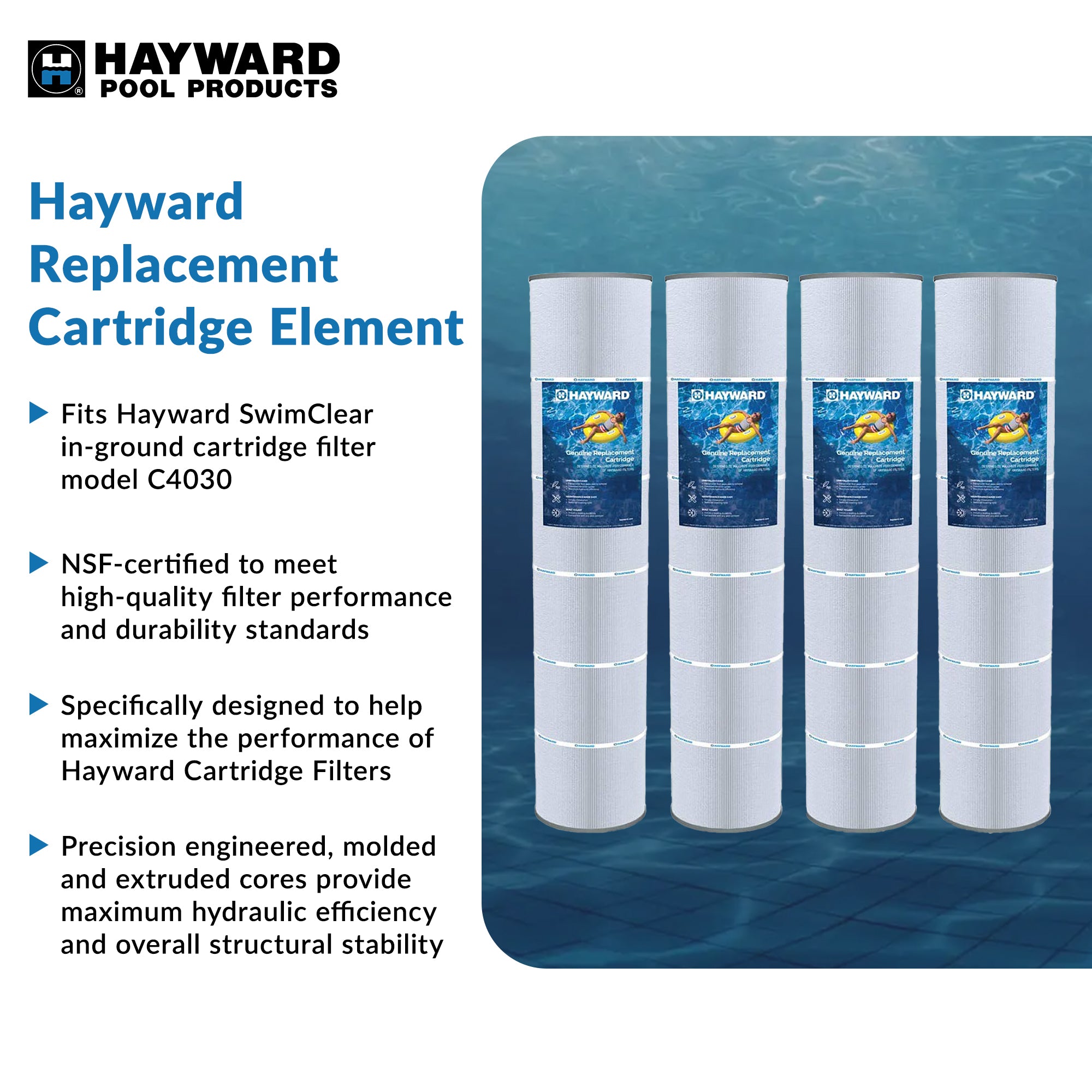 Replacement Cartridge Element for Hayward SwimClear Filters (4 Pack) (Used) - VMInnovations