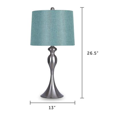 Grandview Gallery 26.5 Inch Tall Modern Metal Table Lamps, Turquoise (Set of 2)