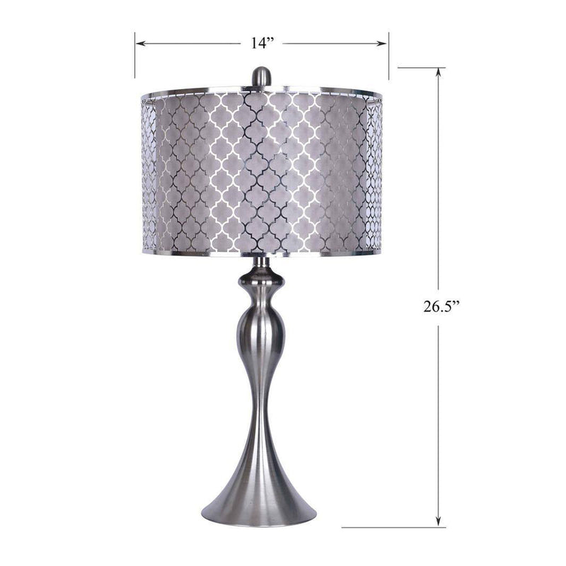 Grandview Gallery 26.5 Inch Tall Modern Metal Table Lamps, Quatrefoil (Set of 2)