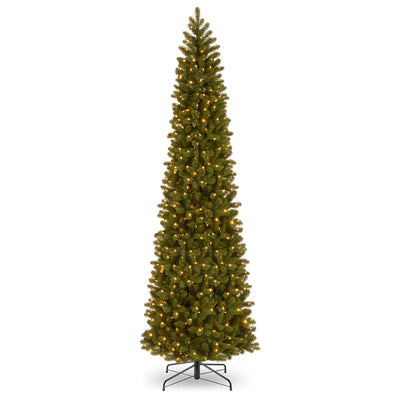 Downswept Slim Douglas Fir 12' Christmas Tree White Lights (Open Box)