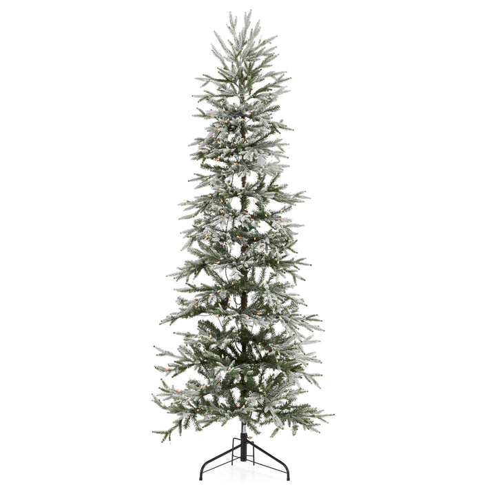 Snowy Montgomery 7 Ft Prelit Flocked Corner Christmas Tree (Used) - VMInnovations