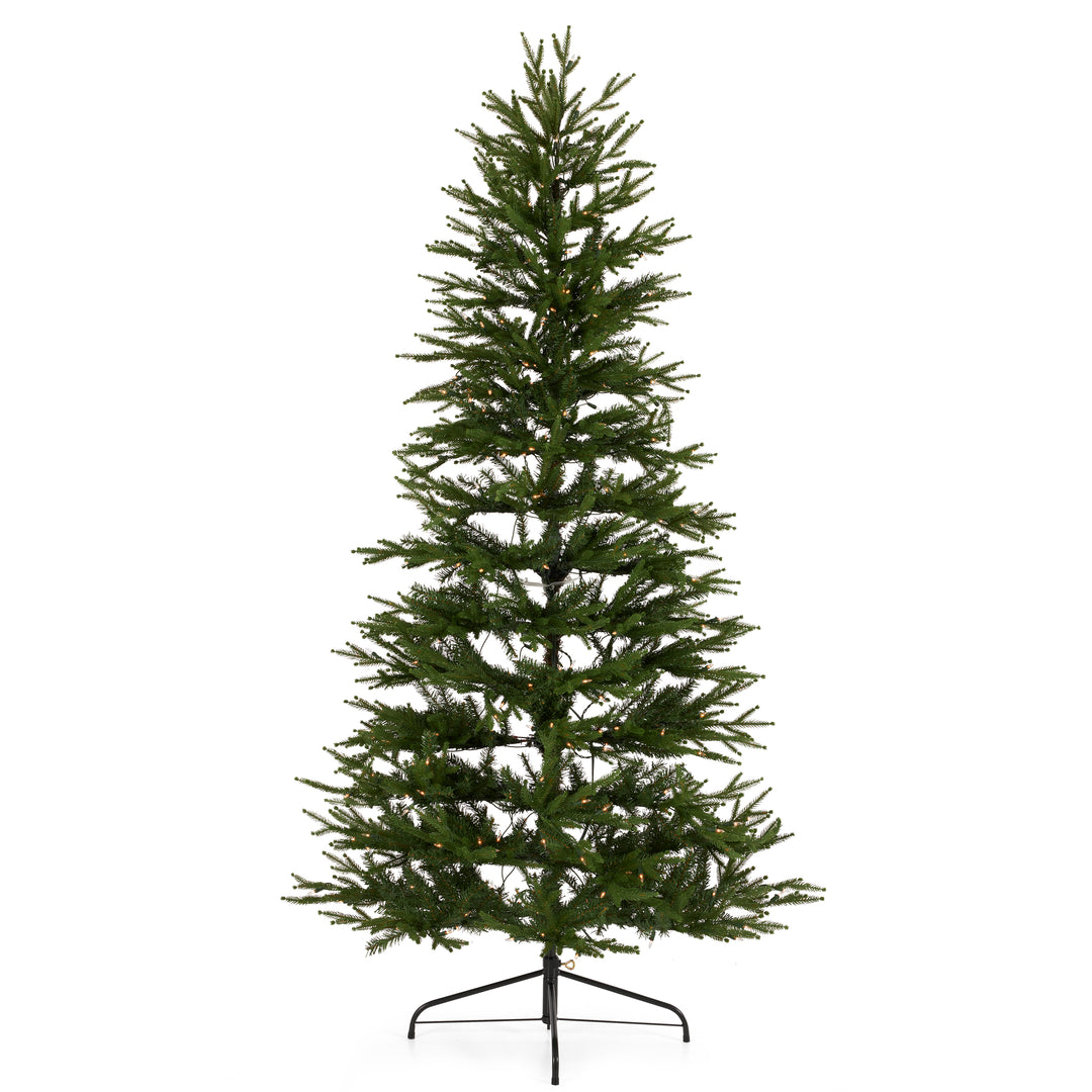 National Tree Company Montgomery 7 Foot Prelit Half Christmas Tree Clear Lights - VMInnovations