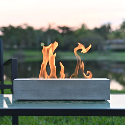 Colsen 18 Inch Rectangular Indoor Outdoor Concrete Tabletop Fire Pit (Used) - VMInnovations
