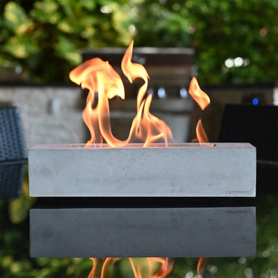 Colsen 18 Inch Rectangular Indoor Outdoor Concrete Tabletop Fire Pit (Used) - VMInnovations