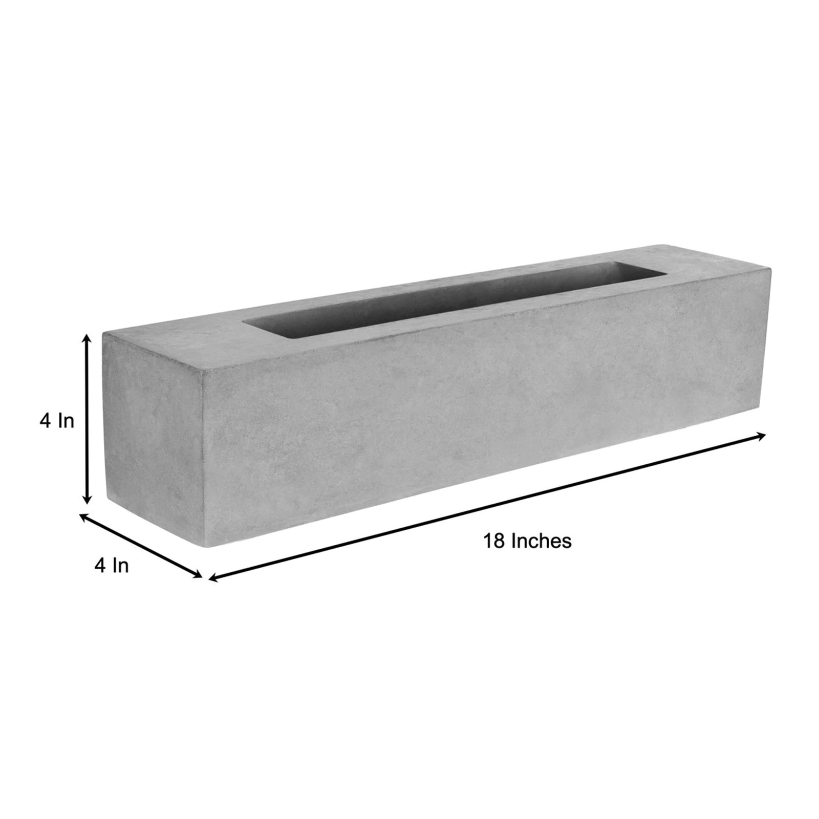 Colsen 18 Inch Rectangular Indoor Outdoor Concrete Tabletop Fire Pit (Used) - VMInnovations
