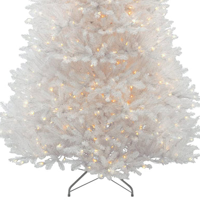 National Tree Company 9Ft Dunhill Fir Prelit Christmas Tree w/Stand, White(Used)