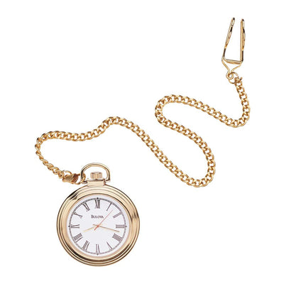 Bulova Clocks B2662 Ashton Gold Pocket Watch w/Solid Wood Presentation Box(Used) - VMInnovations