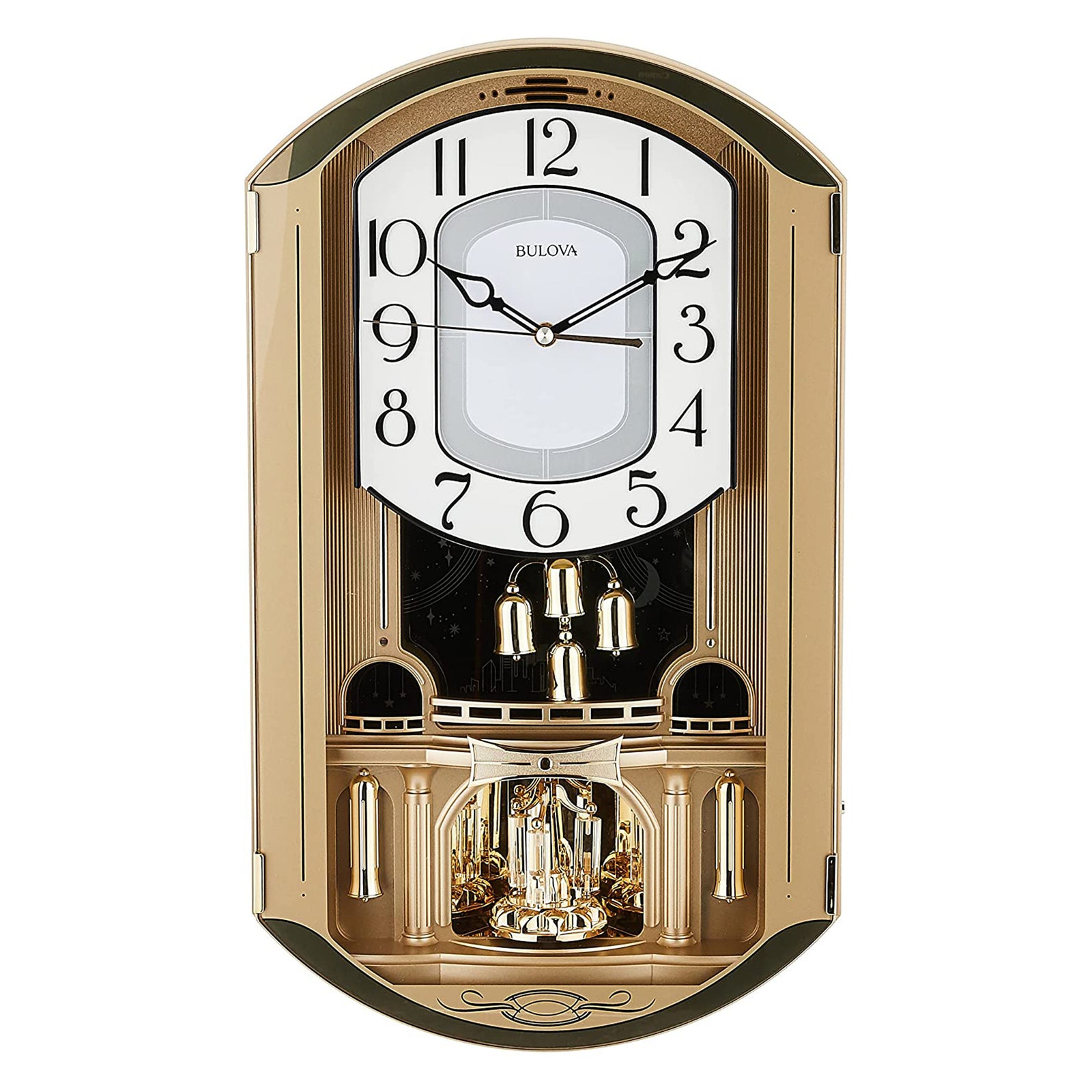 Bulova Golden Music Chime Wall Clock w/12 Melodies & K-9 Crystal(For Parts) - VMInnovations