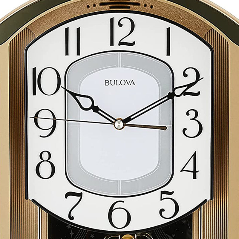 Bulova Golden Music Chime Wall Clock w/12 Melodies & K-9 Crystal(For Parts)