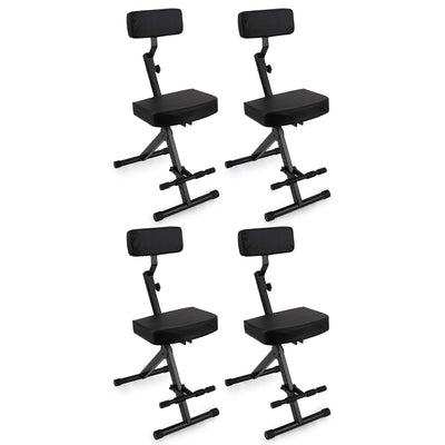 Pyle Performer Chair Seat Portable Stool w/ Height Adjustable Foot Rest (4 Pack)
