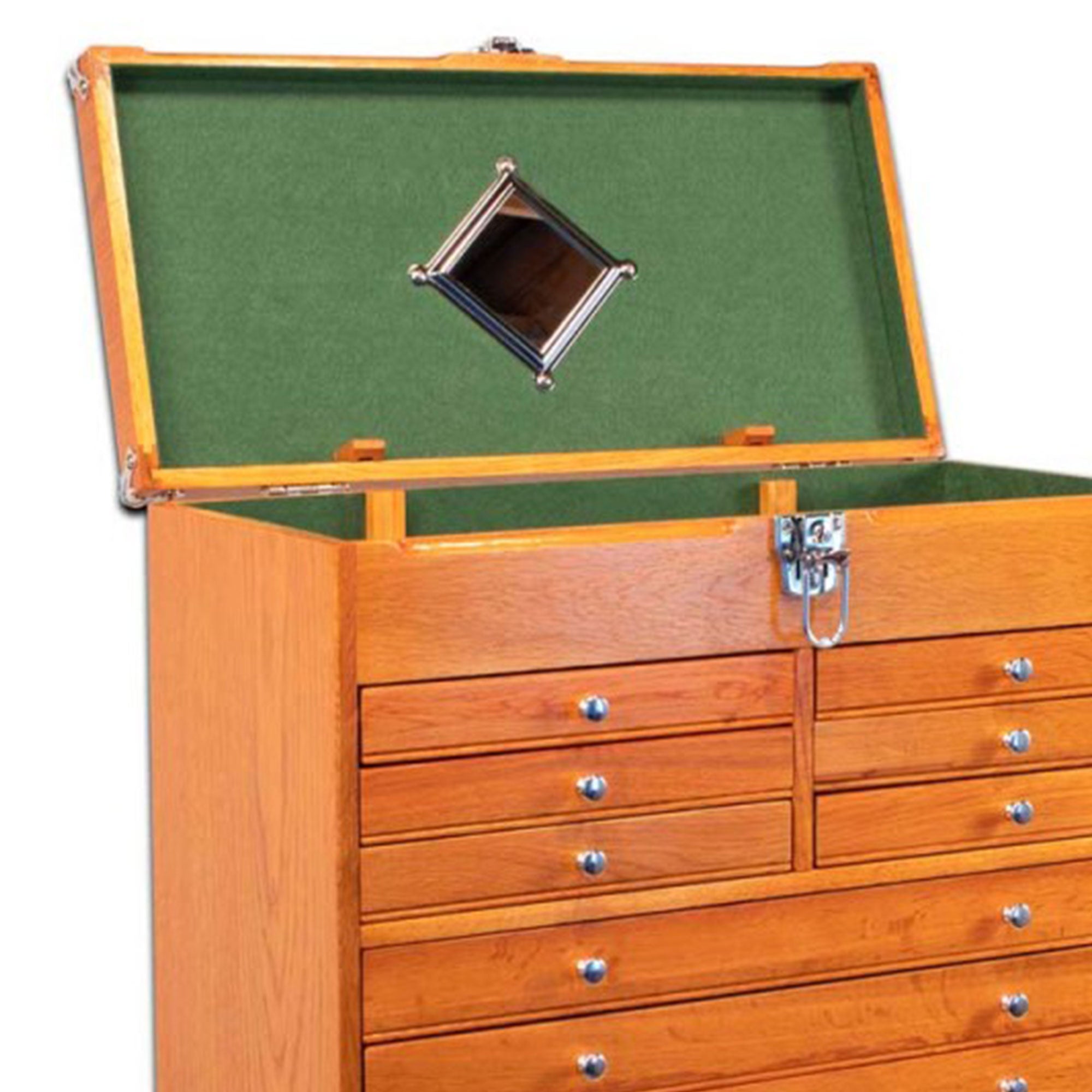 Gerstner International Hardwood 11 Drawer Top Chest with Locking Lid, Red Oak