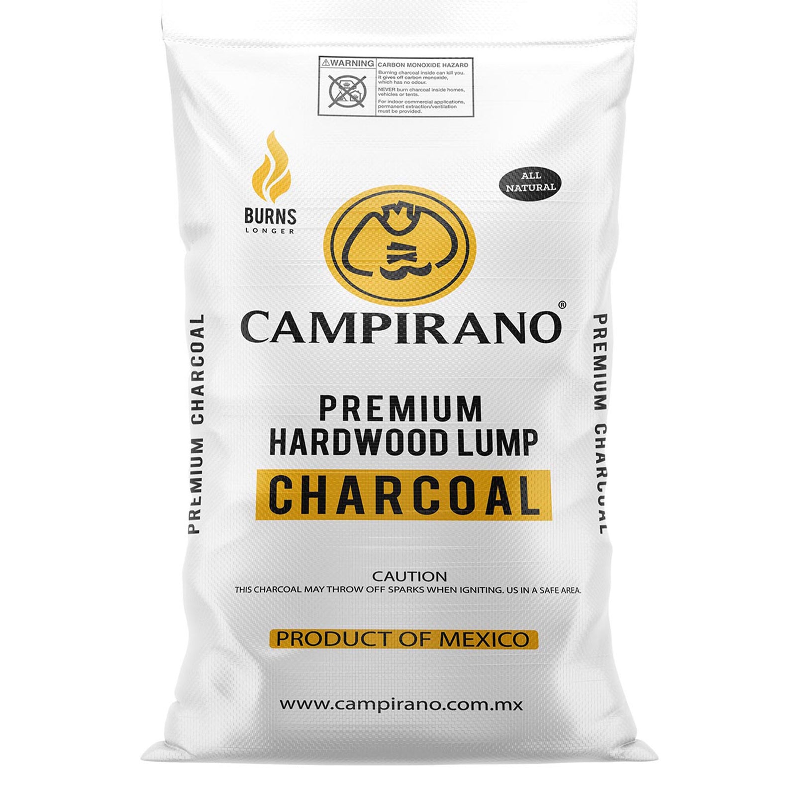 Campirano Premium Hardwood Black Lump Grill & Smoker Charcoal, 40lb Bag (4 Pack) - VMInnovations