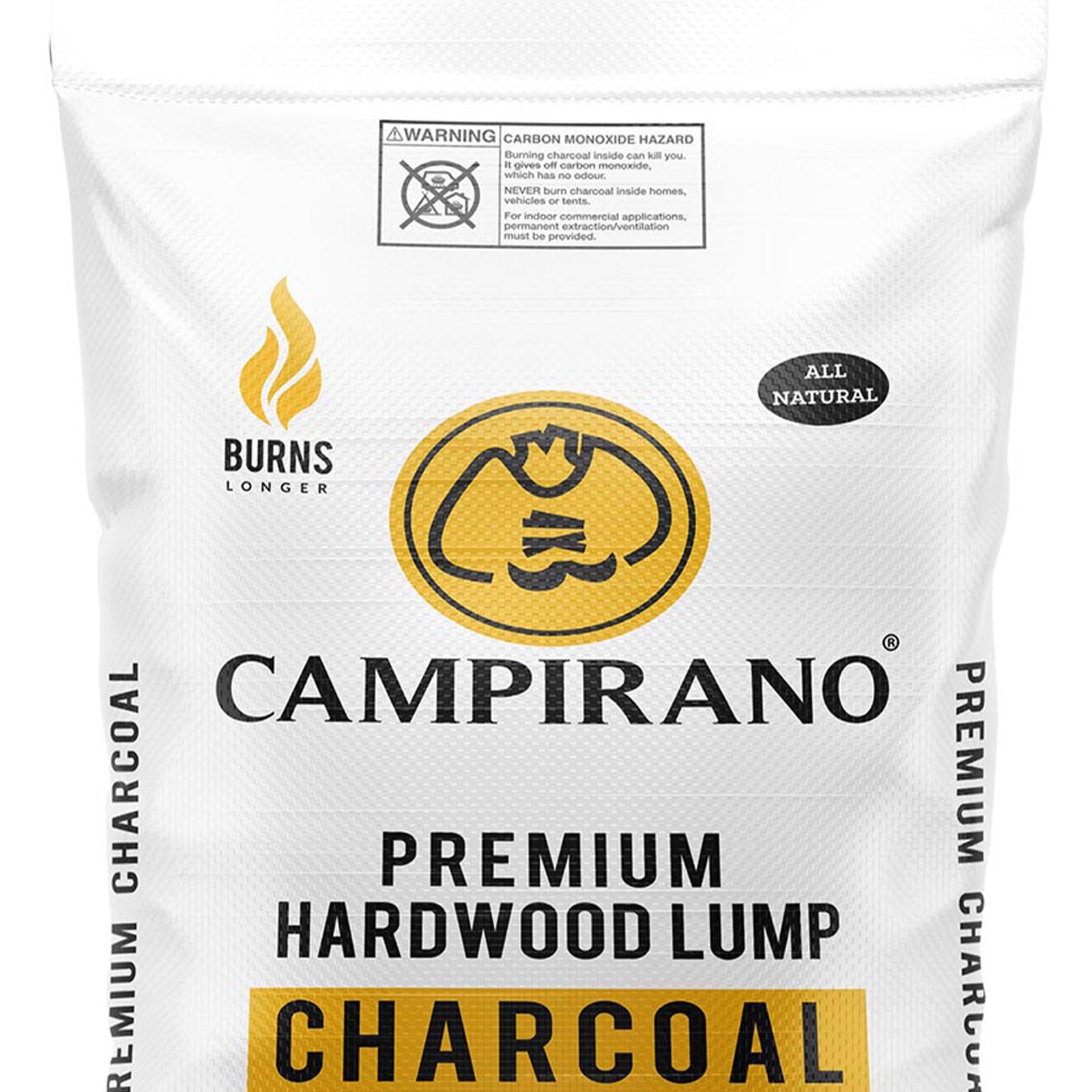 Campirano Premium Hardwood Black Lump Charcoal for Grill & Smoker, 40 lb Bag - VMInnovations