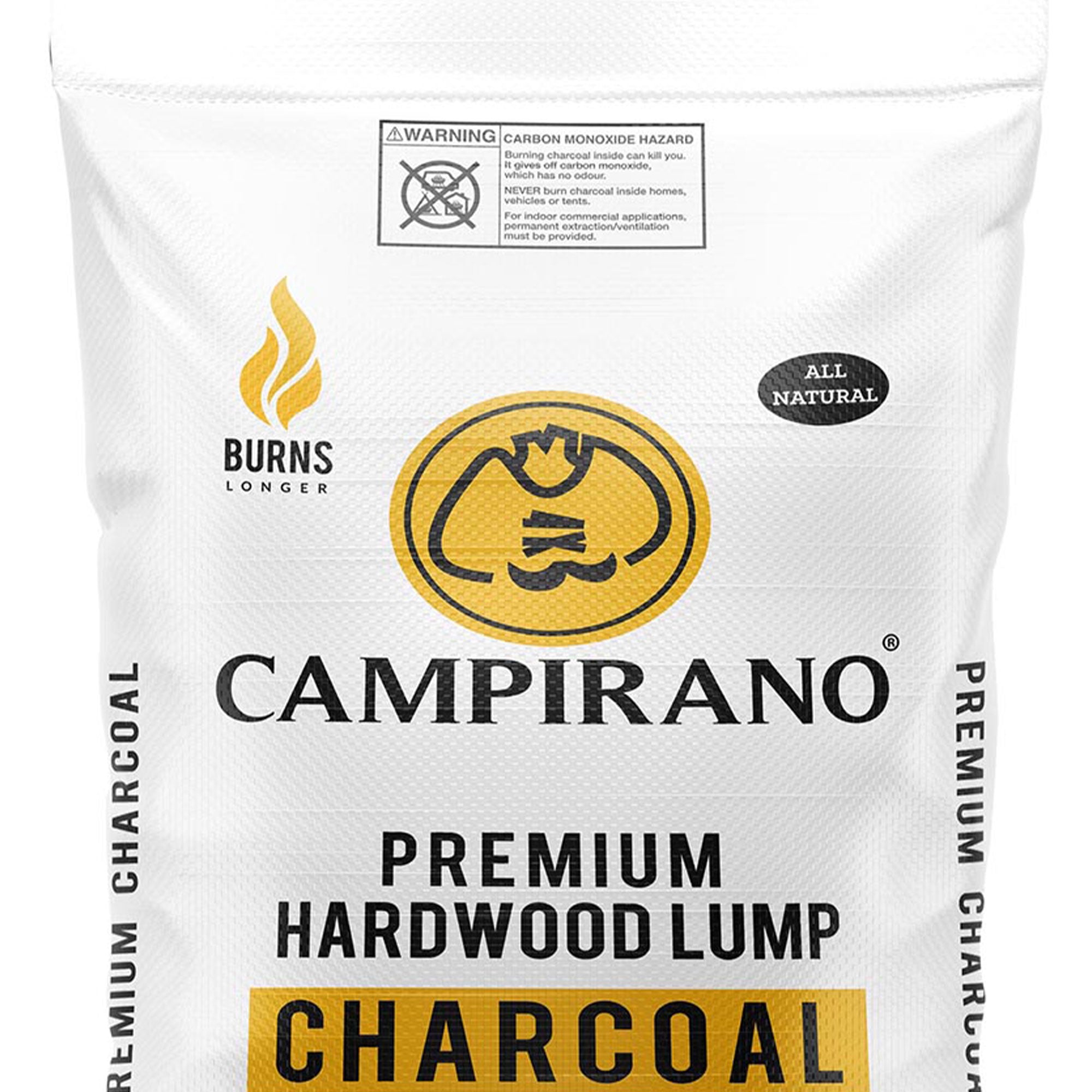 Campirano Premium Hardwood Black Lump Grill & Smoker Charcoal, 40lb Bag (3 Pack) - VMInnovations