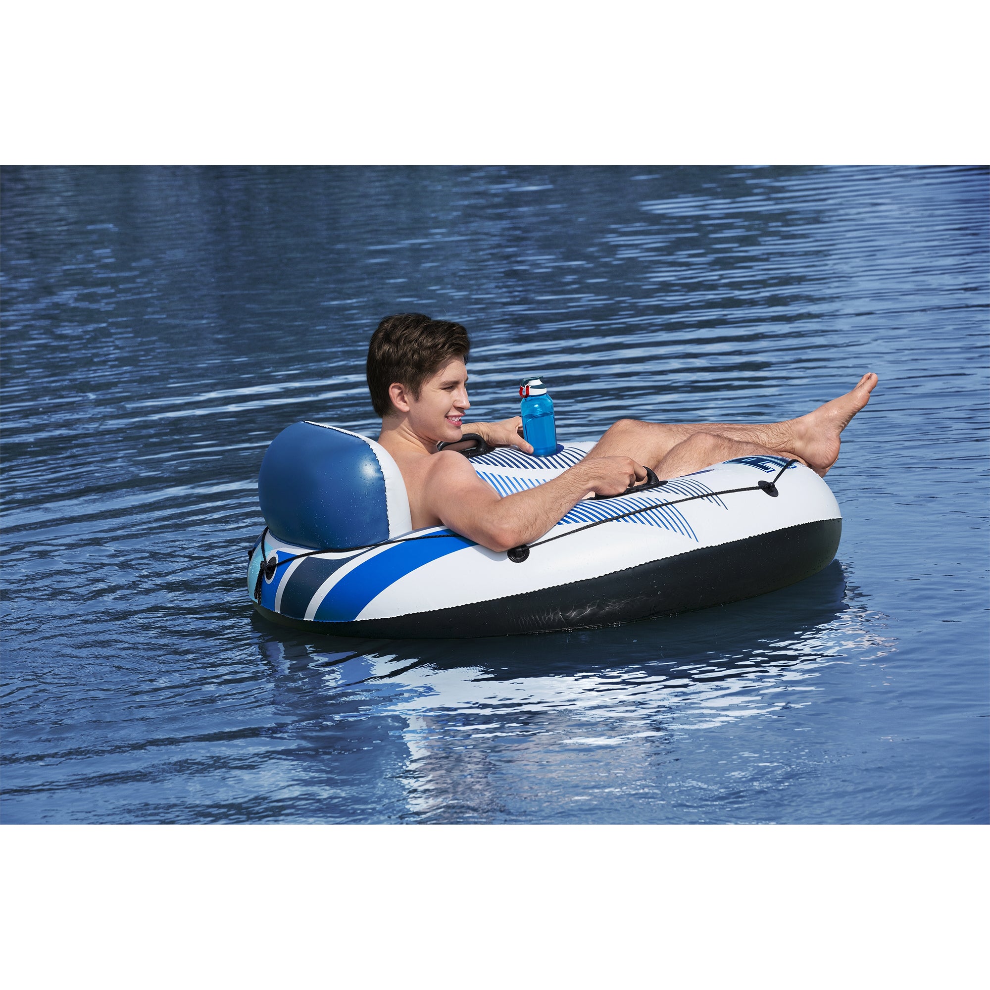 Bestway Hydro Force Rapid Rider Single River Inner Tube, Blue & White (Open Box) - VMInnovations
