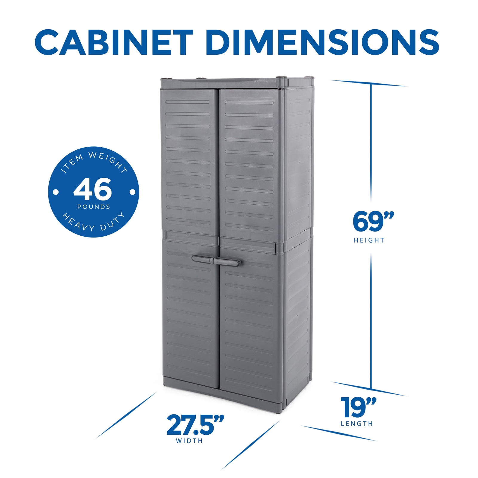 Gracious Living MaxIt Premium 2-Door Utility Cabinet w/ Metal Shelves (Open Box) - VMInnovations