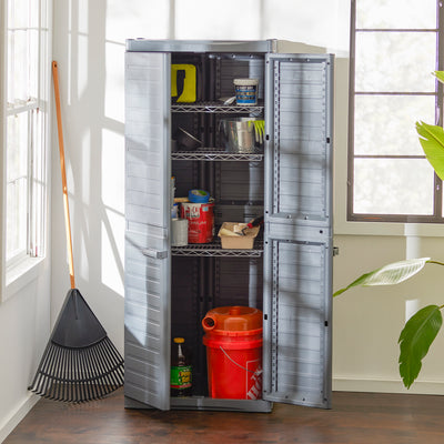 Gracious Living MaxIt Premium 2-Door Utility Cabinet w/ Metal Shelves (Open Box) - VMInnovations