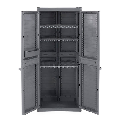 Gracious Living MaxIt Premium 2-Door Utility Cabinet w/ Metal Shelves (Open Box) - VMInnovations