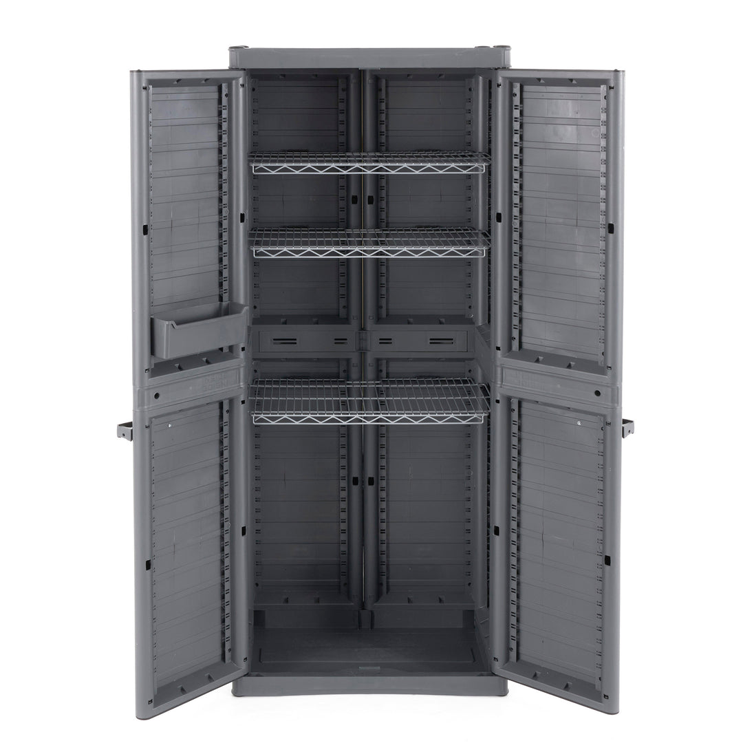 Gracious Living MaxIt Premium 2-Door Utility Cabinet w/ Metal Shelves (Open Box) - VMInnovations