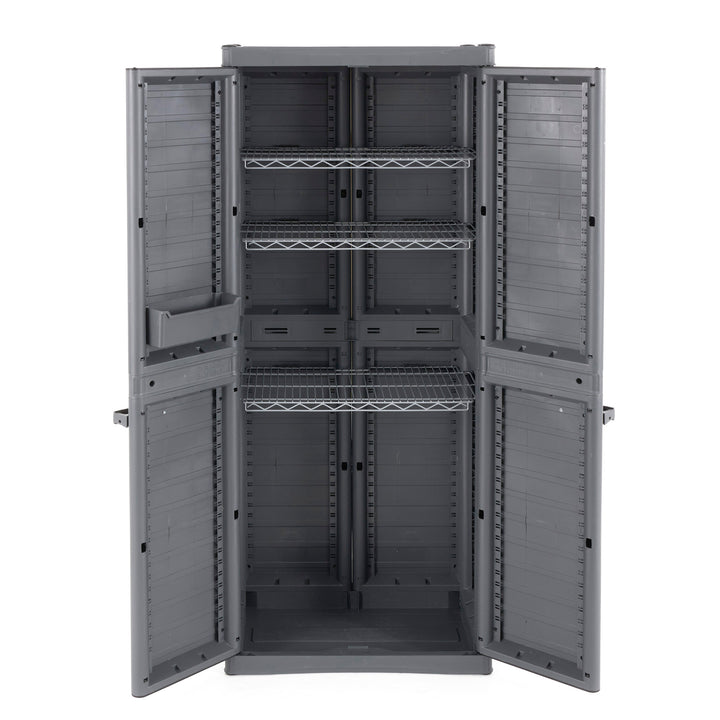 Gracious Living MaxIt Premium 2-Door Utility Cabinet w/ Metal Shelves (Open Box) - VMInnovations