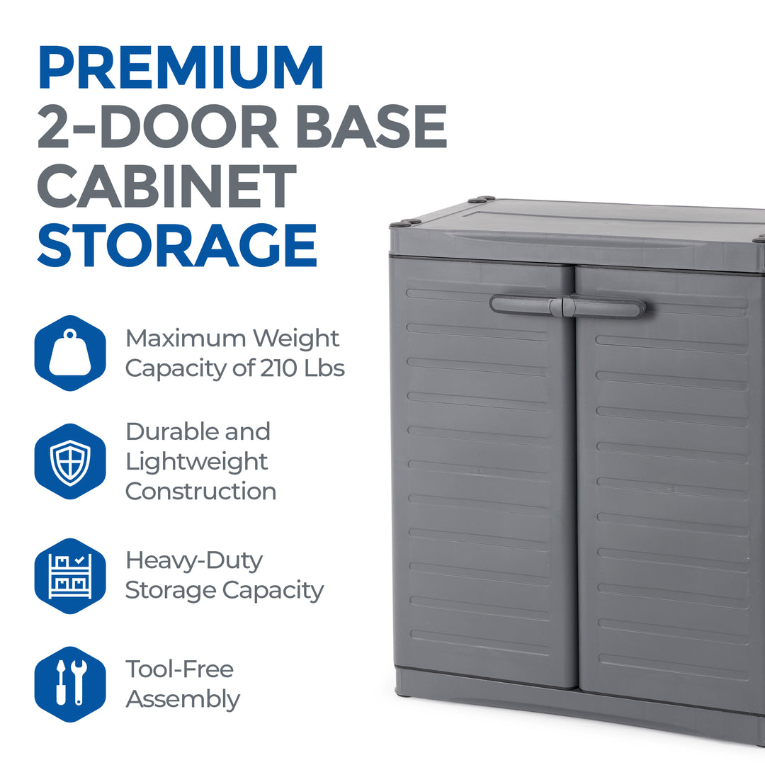 Gracious Living MaxIt Premium 2-Door Base Cabinet with Adjustable Metal Shelves (Open Box)