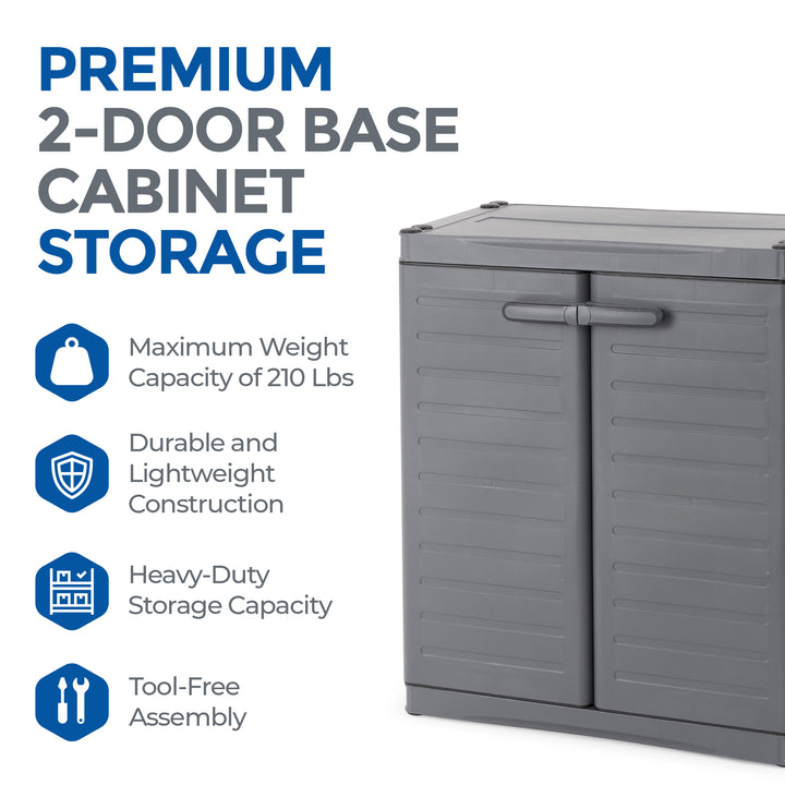 Gracious Living MaxIt Premium 2-Door Base Cabinet with Adjustable Metal Shelves (Open Box)