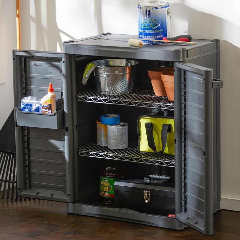 Gracious Living MaxIt Premium 2-Door Base Cabinet with Adjustable Metal Shelves