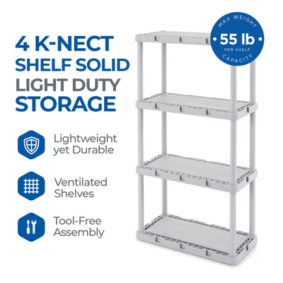 Knect-A-Shelf Fixed Height 4 Shelf Light Duty Storage System (Open Box)