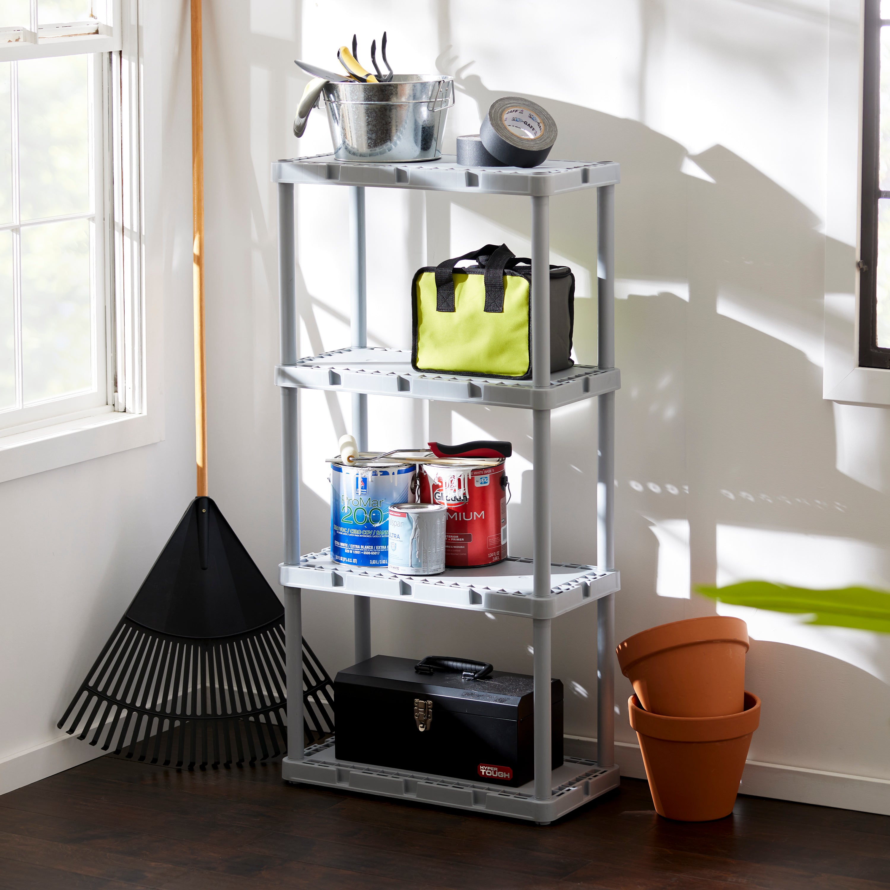 Gracious Living Knect-A-Shelf 4 Tier Light Duty Storage Shelving System (4 Pack)