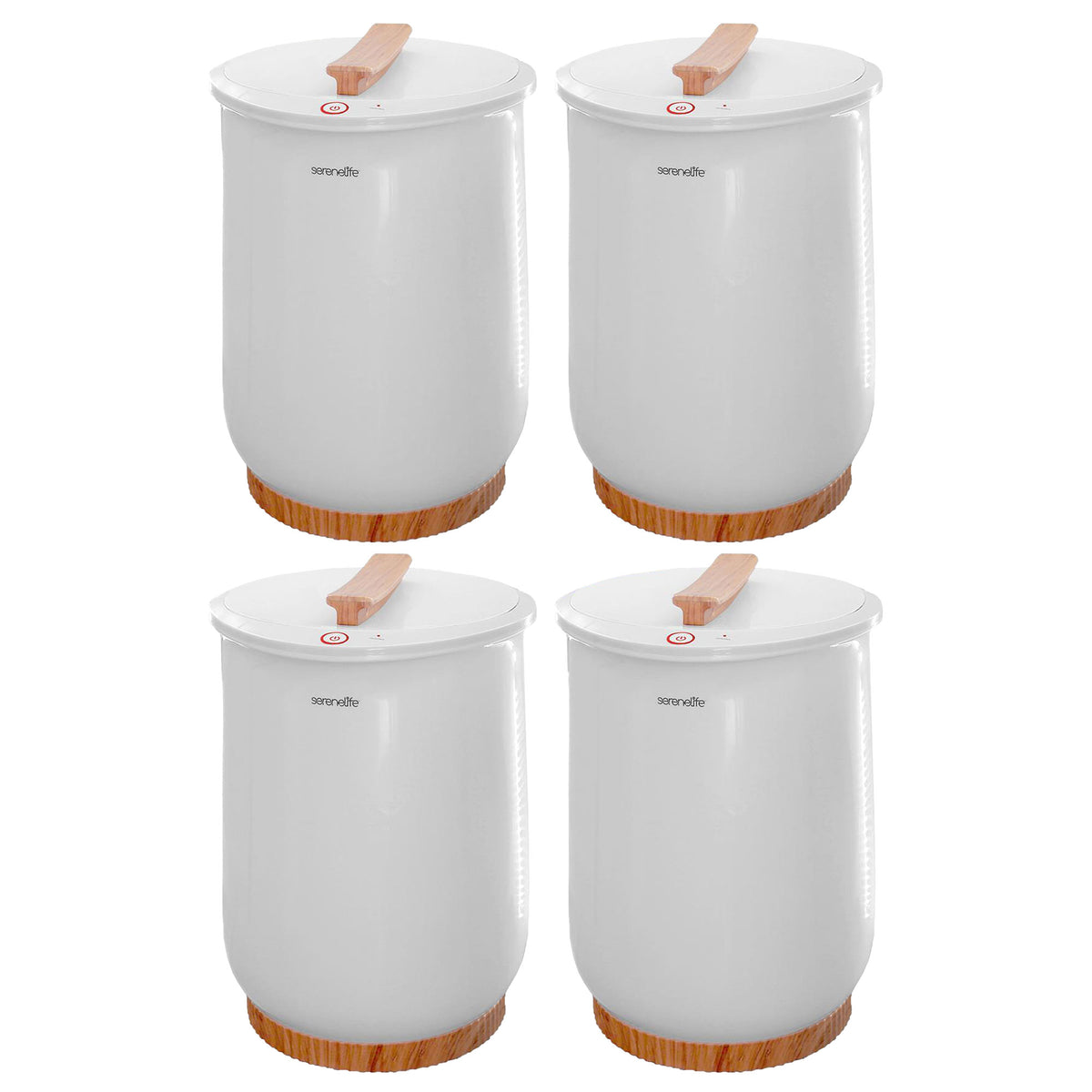 SereneLife Luxury Electric Bathroom Spa Bucket Towel Warmer for Bathrobes, White (4 Pack)