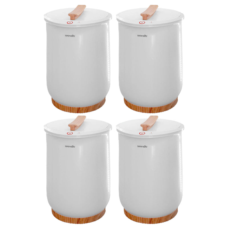 SereneLife Luxury Electric Bathroom Spa Bucket Towel Warmer for Bathrobes, White (4 Pack)