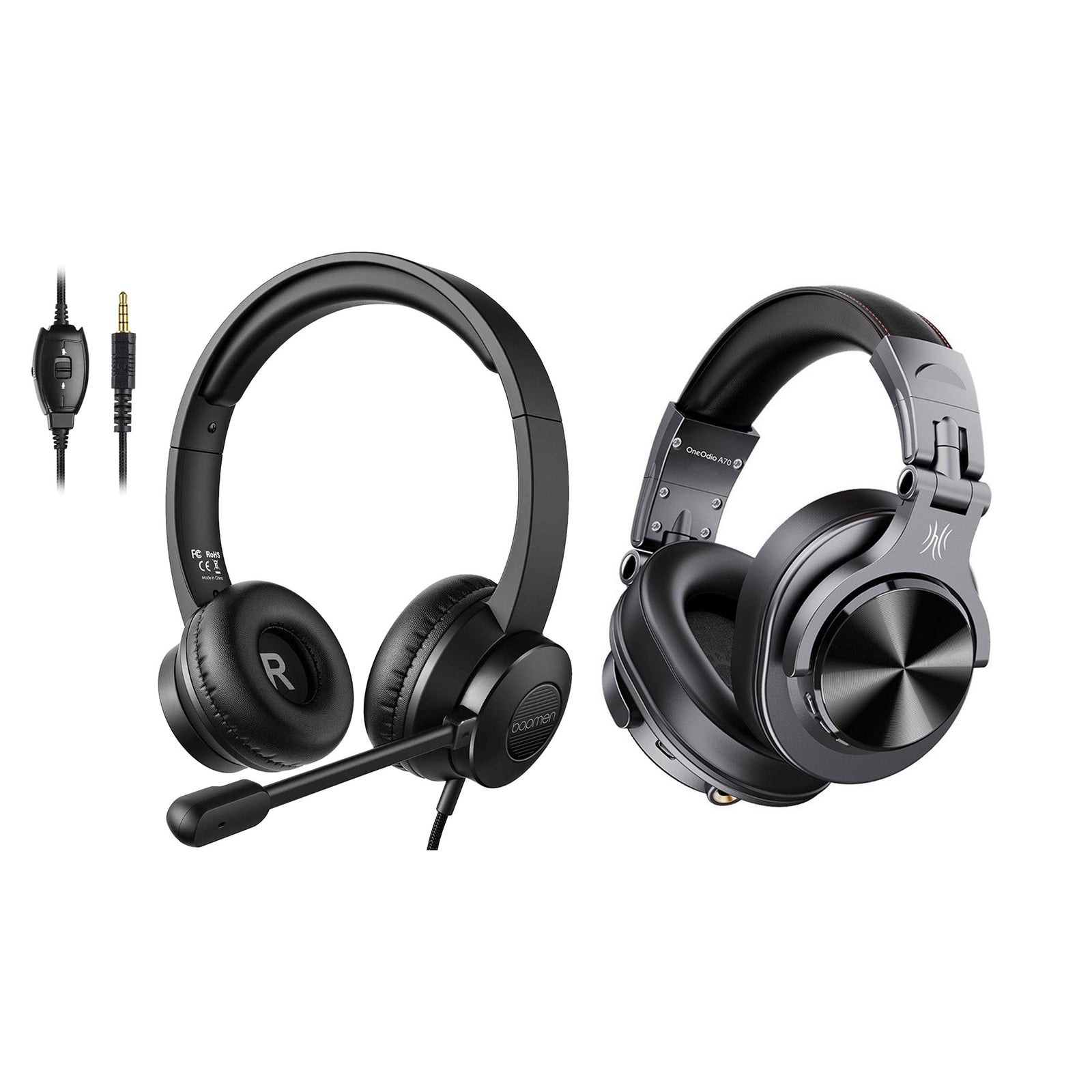 S100 Adjustable Microphone PC Headset with OneOdio A70 Bluetooth Headphones - VMInnovations