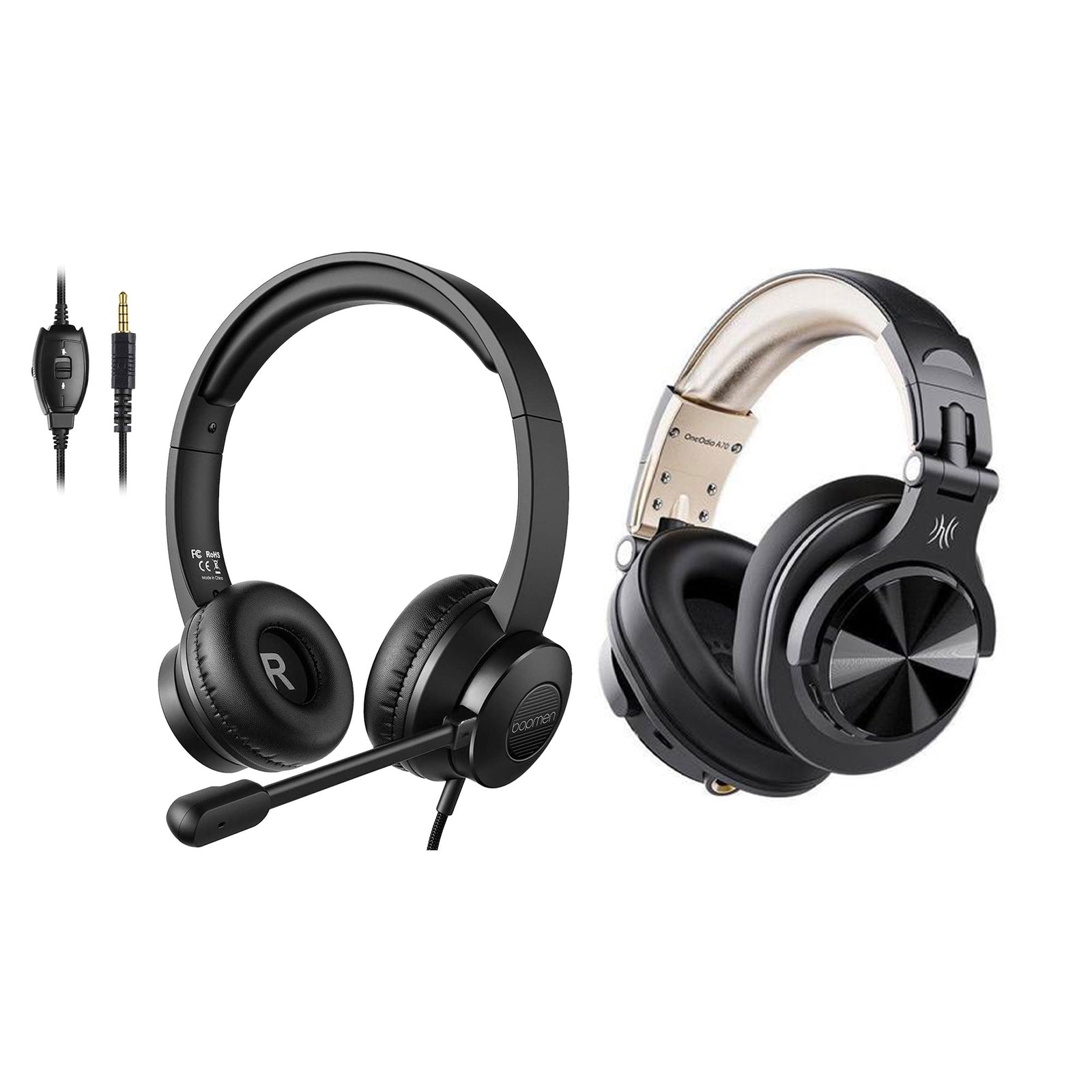 S100 Adjustable Microphone PC Headset with OneOdio A70 Bluetooth Headphones - VMInnovations