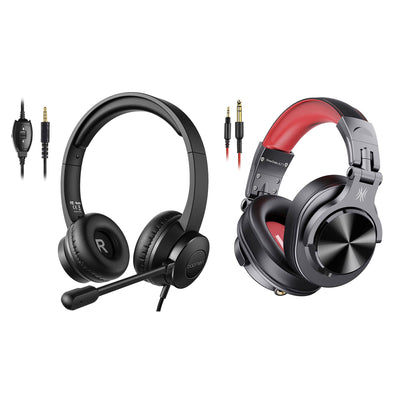 S100 Adjustable Microphone PC Headset with OneOdio A71 Bluetooth Headphones