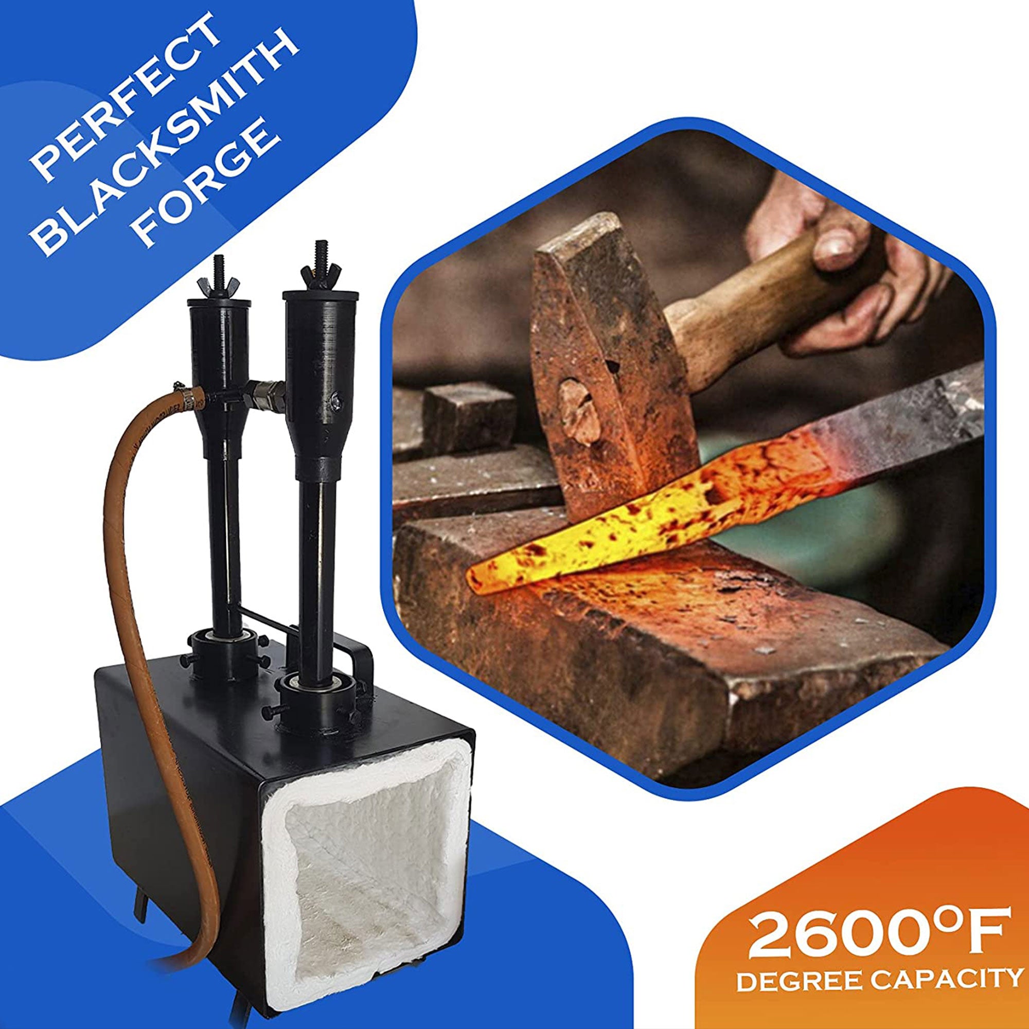 Simond Store PFI-20B Portable Propane Double Burner Rectangular Farrier Forge