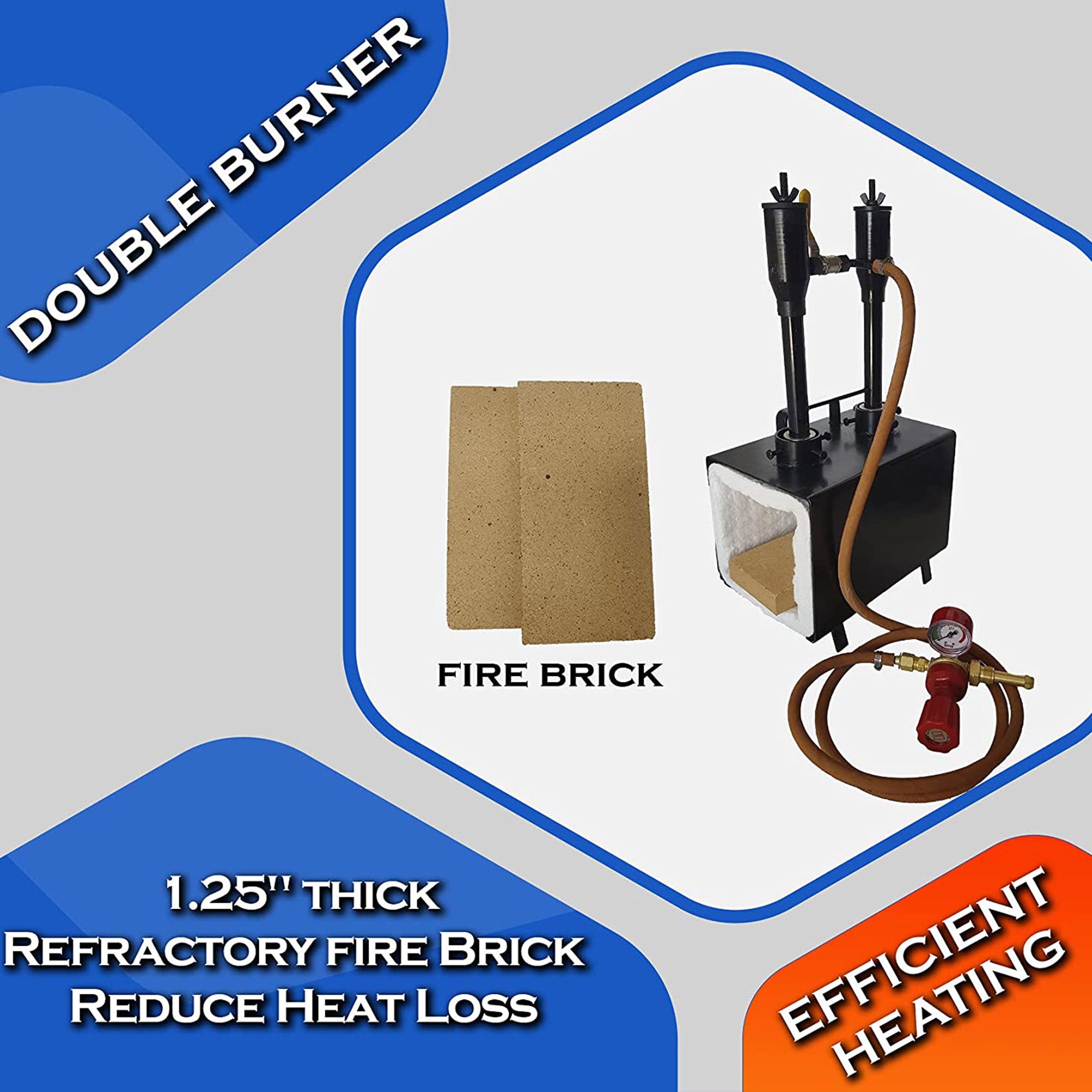 Simond Store PFI-20B Portable Propane Double Burner Rectangular Farrier Forge