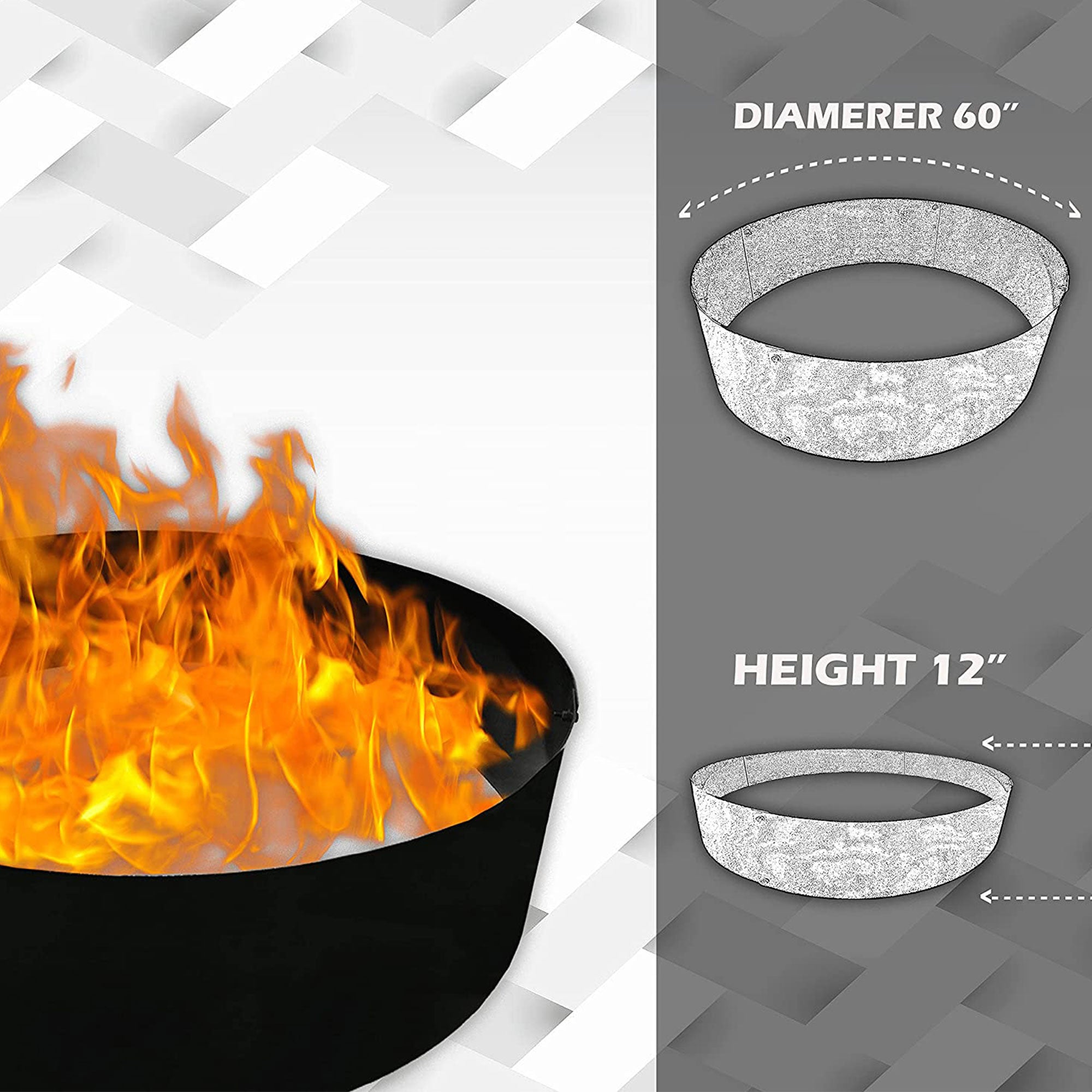 Simond Store Round Heavy Duty Fire Pit Ring Insert, 60 Inch Diameter (Open Box)