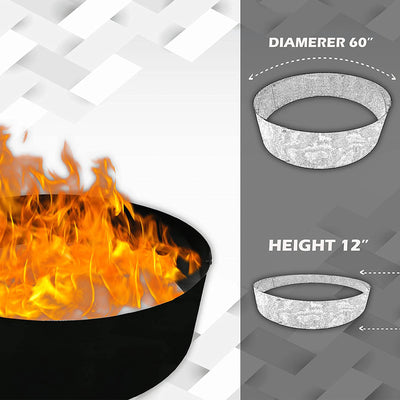 Simond Store Round Heavy Duty Fire Pit Ring Insert, 60 Inch Diameter (Open Box)