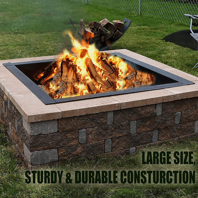 Simond Store Square Outdoor Fire Pit Ring Insert, 27 Inch Diameter (Used)