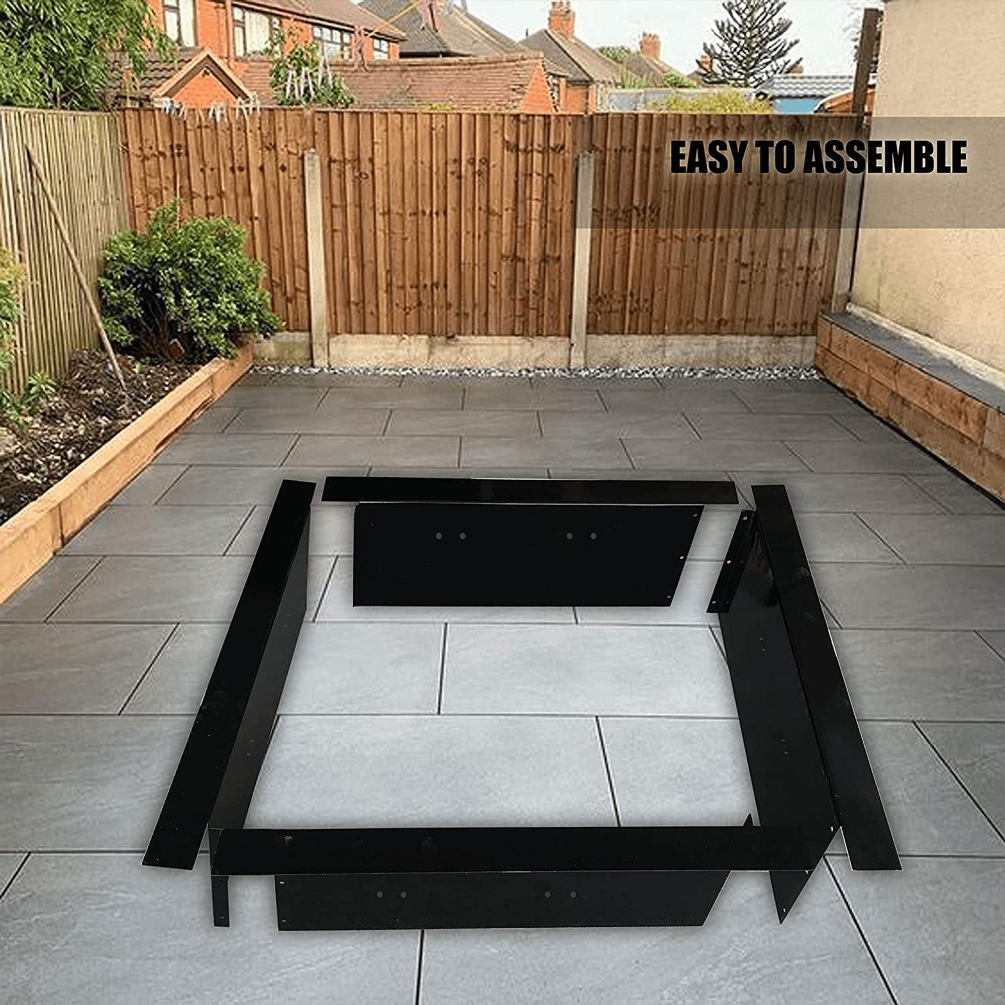Simond Store Square Outdoor Fire Pit Ring Insert, 27 Inch Diameter (Used)
