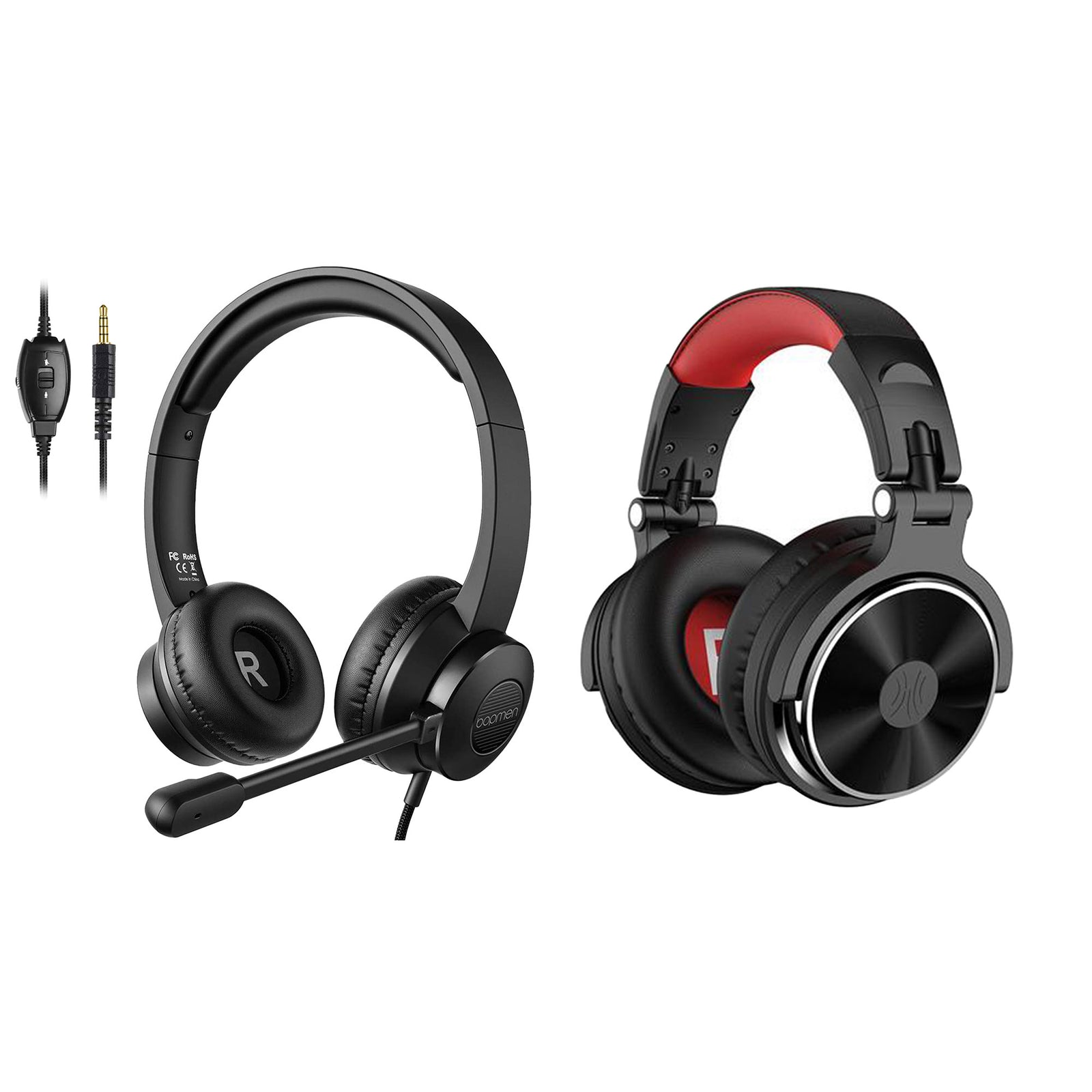 S100 Adjustable Microphone Wireless PC Headset & OneOdio Pro 10 Wired Headphones - VMInnovations