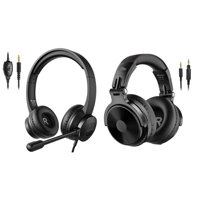 OneOdio Pro C Y80B Wireless Headphones and S100 Headset with Boom Mic, Black - VMInnovations