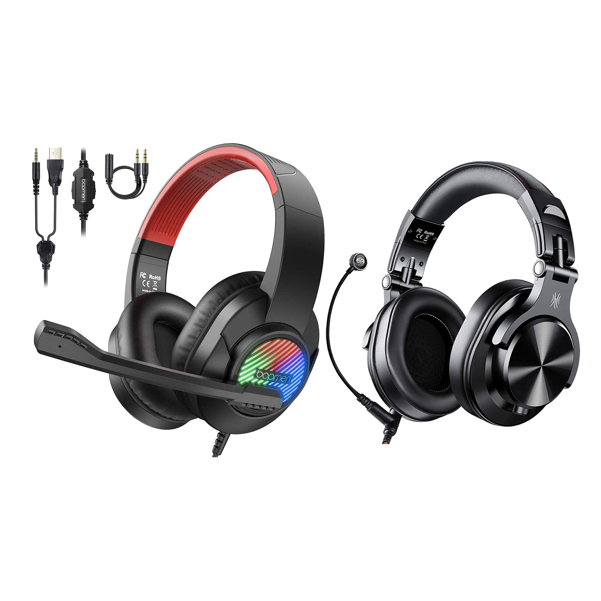 OneOdio Studio Gaming Wired Headphones, Black and T8 USB Gaming Wired Headphones - VMInnovations