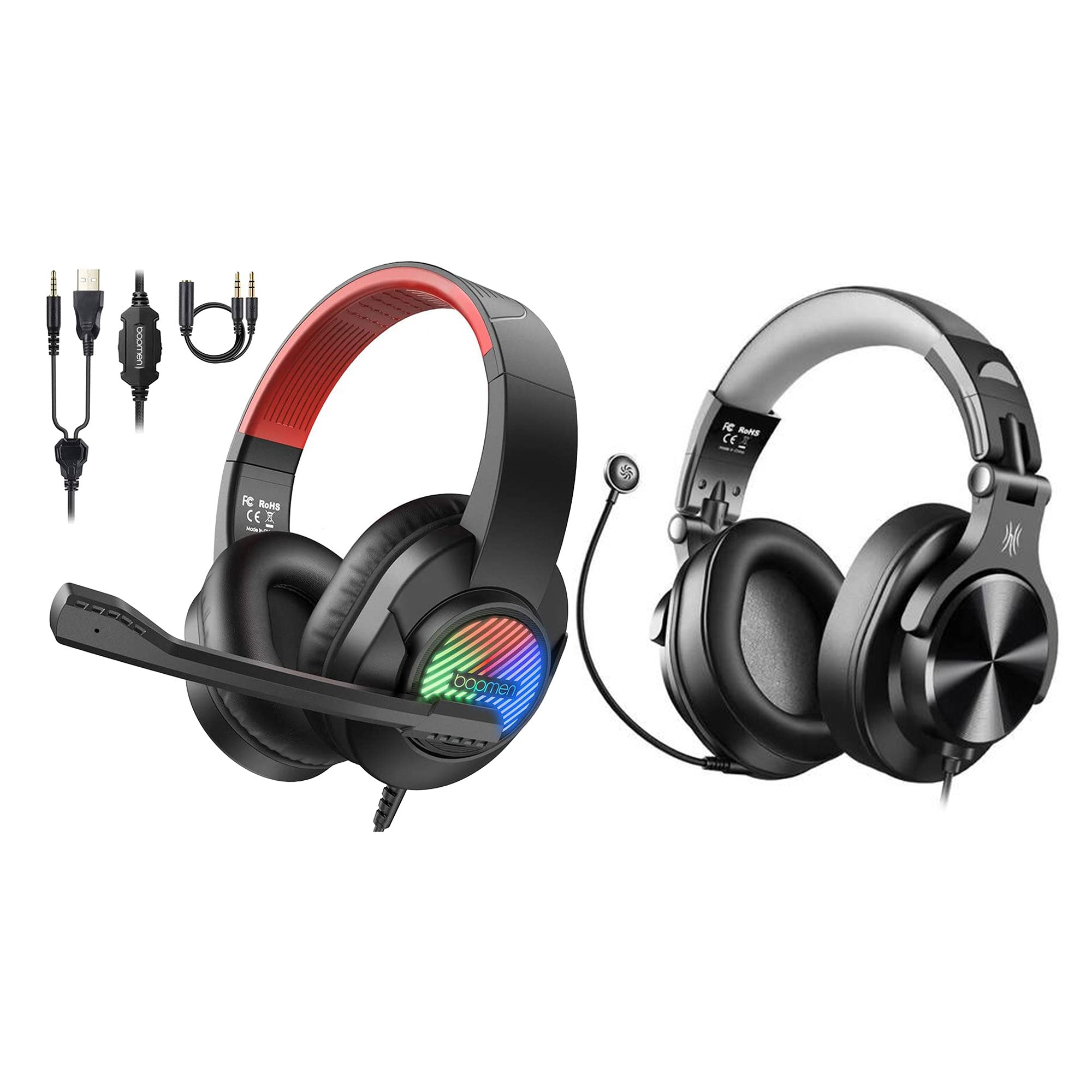 OneOdio Gaming Wired Headset w/Detachable Microphone & bopmen USB Wired Headset