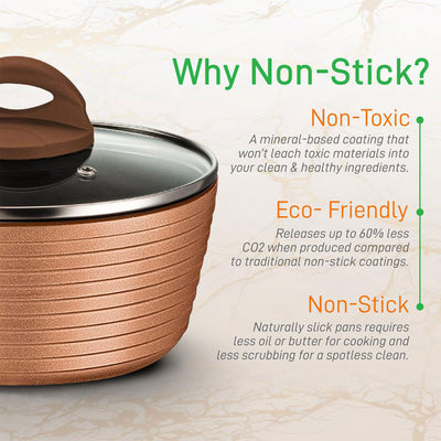 NutriChef 12 Pc Nonstick Cookware Set with Lids & Cool Touch Handles (Open Box) - VMInnovations
