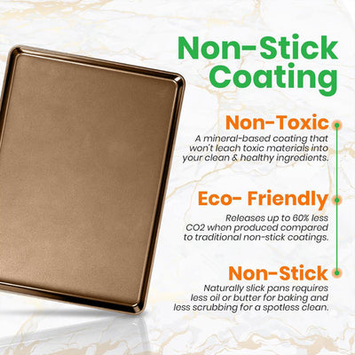 NutriChef XL Nonstick Rimmed Cookie and Baking Sheets, Set of 2 (Open Box) - VMInnovations